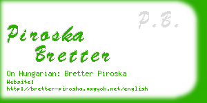 piroska bretter business card